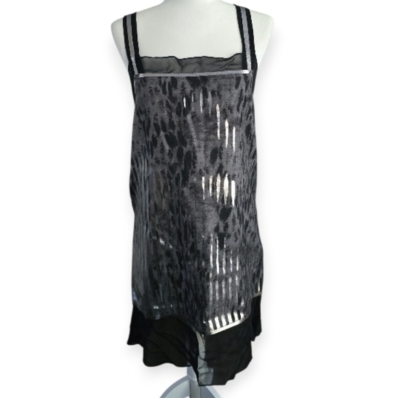 Philosophy di Alberta Ferretti Dresses & Skirts - Philosophy Di Alberta Ferretti Black & Silver Metallic Animal Print Dress.Size 6
